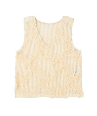 AMERICAN HOLIC 【選べる丈】Ｖネックレースベスト Ivory