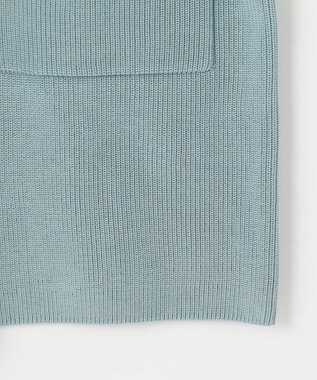 J.PRESS LADIES 【洗える】ORGANIC GASS COTTON キーネック カーディガン スカイブルー系