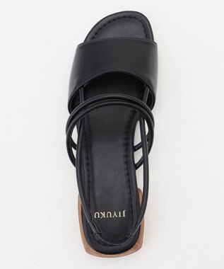 自由区 コードストラップ サンダル ブラック