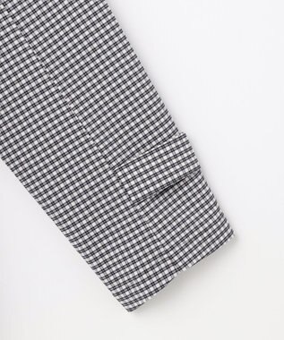 J.PRESS LADIES Lightストレッチチェック スタンドカラー コート ダークネイビーギンガム系