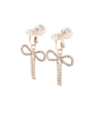 Maison de FLEUR ダイヤレーンリボンイヤリング Pink Gold