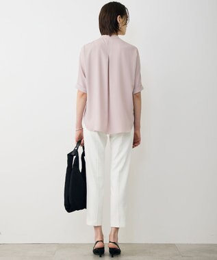 ICB L 【先行予約・WEB限定カラーあり】BackSatinAmunzen 5分袖バンドカラーブラウス ヘイズピンク