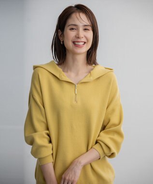 ANY 【洗える】スウェットライクフーディ イエロー