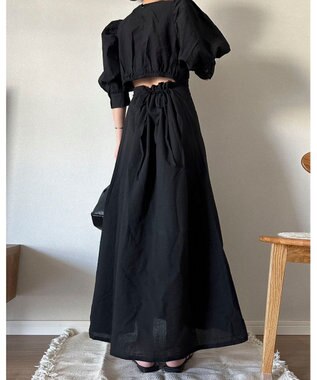 Green Parks AnriettMusee バックカットワークワンピース Black