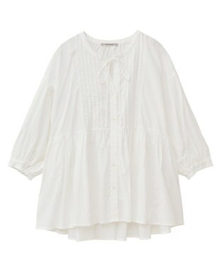 Green Parks ピンタックブラウス White