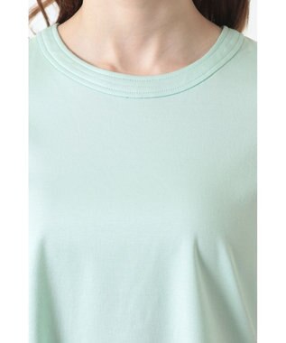 DAKS チェック切替 デザインブラウス シーグラス