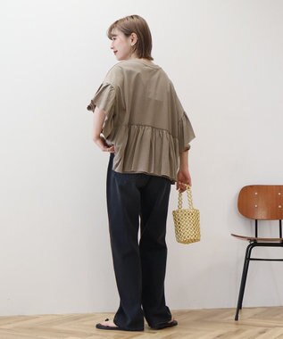 AMERICAN HOLIC バックフリル半袖プルオーバー Mocha