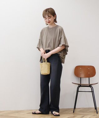 AMERICAN HOLIC バックフリル半袖プルオーバー Mocha