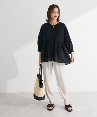 Green Parks ピンタックブラウス White