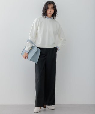 23区 【VERY3月号掲載/洗える】TRコンフォートストレッチ ワイドパンツ ブラック系