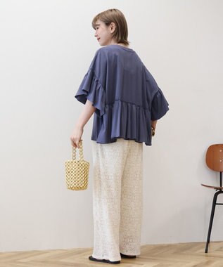 AMERICAN HOLIC バックフリル半袖プルオーバー Navy