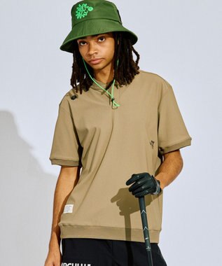 PW CIRCULUS 【吸水速乾 / UV遮蔽率99% UVカット / ストレッチ】【MEN】ベースボールカラーポロシャツ ゴルフ