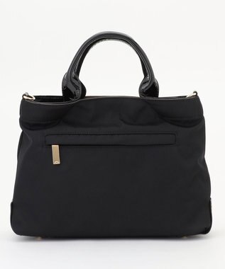 LA BAGAGERIE ツイルナイロン×エナメル 2WAYトートバッグ Sサイズ ブラック
