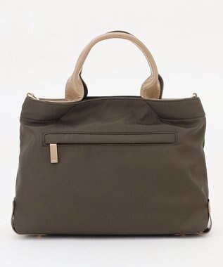 LA BAGAGERIE ツイルナイロン×エナメル 2WAYトートバッグ Sサイズ カーキ