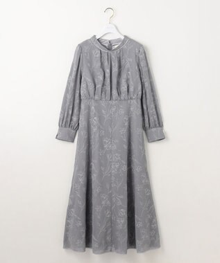 ANY SIS 【Lily Calin】ラインエンブロイダリー ドレス アイスグレー