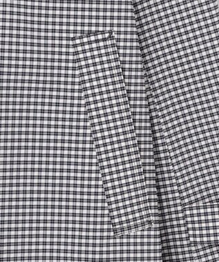 J.PRESS LADIES Lightストレッチチェック スタンドカラー コート ダークネイビーギンガム系