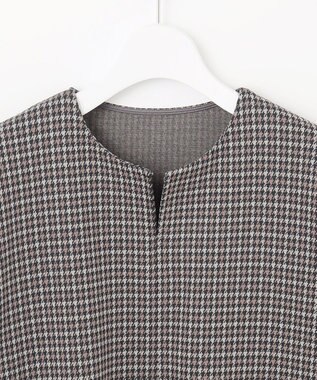 J.PRESS LADIES L ガンクラブチェック ペプラム カットソー ブラウン系3