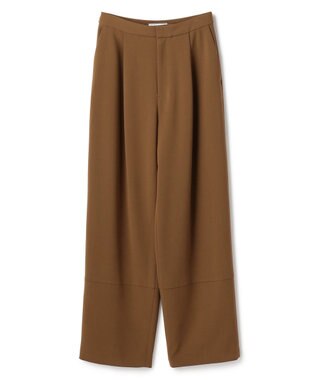 BEIGE， GYPSUM / シルキータッチ セミワイドタックパンツ Brown