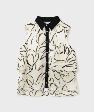 GRACE CONTINENTAL プリントレイヤードノースリーブ キナリ