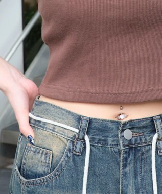 WEGO スタッズグラフィックタンク ブラウン