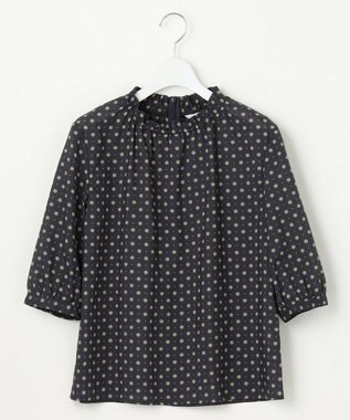 J.PRESS LADIES 【洗える】ジオメトリックプリント ブラウス ネイビー系5