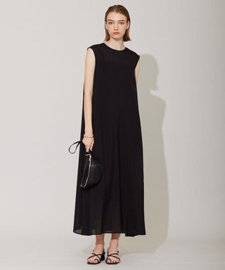 ICB L 【洗える】 キュプラシルクローン ワンピース ブラック系