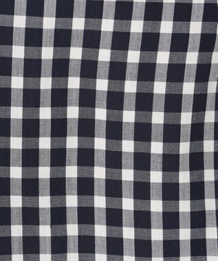 ANY 【UVカット/吸水速乾/抗菌防臭】エニィファンクション 袖フレアブラウス ネイビーギンガム