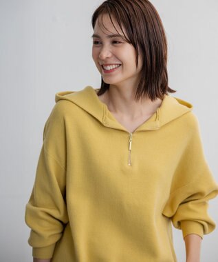 ANY 【洗える】スウェットライクフーディ イエロー