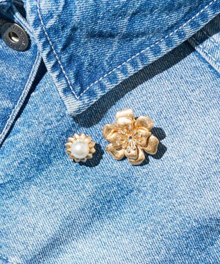AMERICAN HOLIC ２セットフラワーブローチ Gold