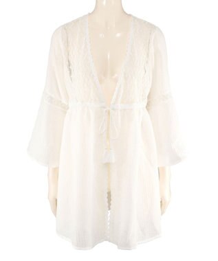 San-ai Resort（三愛水着楽園） レース羽織り　F　【San-ai Resort（サンアイリゾート）】 ホワイト