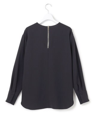 23区 トリアセダブルジョーゼット ブラウス ネイビー系
