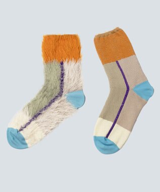 COQ HAPPY PENGUIN リバーシブルファーソックス オレンジ