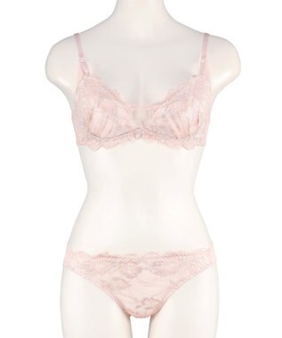 San-ai Resort（三愛水着楽園） 【WEB限定】【プチプラブラセット】純欲カラーヌーディーレーシーストリングブラ＆ショーツセット 【northerly】 ピンクB