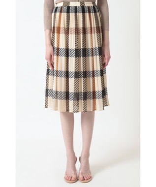 DAKS ハウスチェック プリーツ フレア スカート