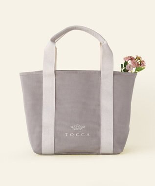 TOCCA 【WEB＆一部店舗限定】LUMINA STRADA CANVAS TOTE キャンバストートバッグ グレー×シルバー