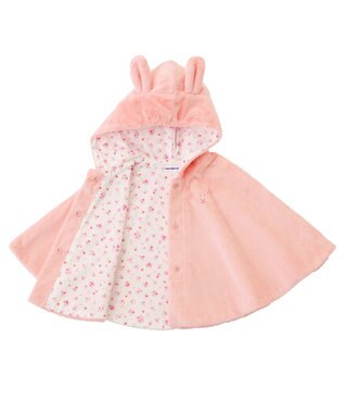 MIKI HOUSE HOT BISCUITS 【ミキハウス】【70-90cm】 マイクロファー マント ピンク