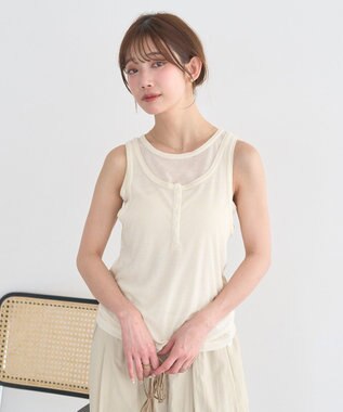 earth music&ecology 【SET】シアーフライスレイヤードタンクトップ Ivory