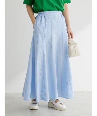 Green Parks ストライプフレアスカート Blue