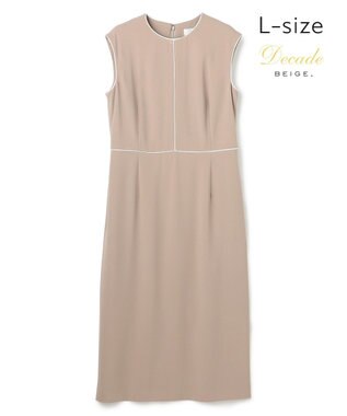 BEIGE， 【Lsize・セットアップ対応】CINDY / 配色ライン クルーネックドレス