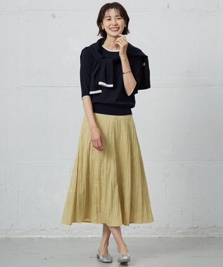 J.PRESS LADIES L 【洗える・ニットセット】TRIM TWIN ニット ネイビー×ベージュ系