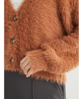 Green Parks ・Ｐｅｔｉｔ　Ｆｌｅｕｒ　シャギーニットカーディガン Orange