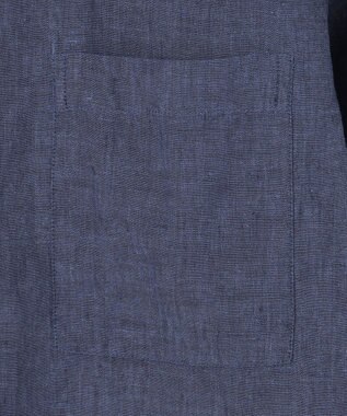 J.PRESS MEN オープンカラーリネンパッチシャツ ネイビー系