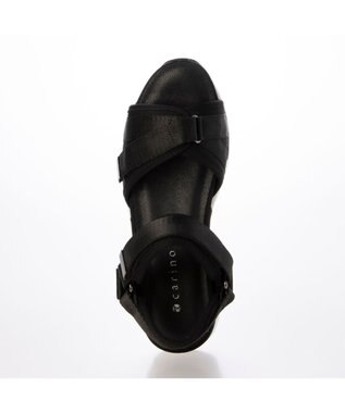 MODE ET JACOMO <carino>厚底クロスベルトスポーツサンダル ブラック