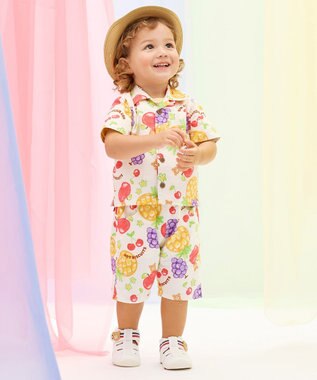 MIKI HOUSE HOT BISCUITS 【ビーンズ×フルーツシリーズ】【80-120cm】オープンカラーシャツ アイボリー