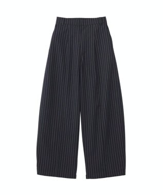 earth music&ecology バルーンパンツ Stripe Navy