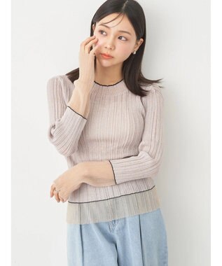 earth music&ecology シアー配色リブプルオーバー