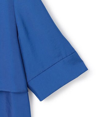 ICB L 【WEB限定・接触冷感・速乾・洗える】シルキーツイル 半袖クロップドシャツ アゲートブルー系