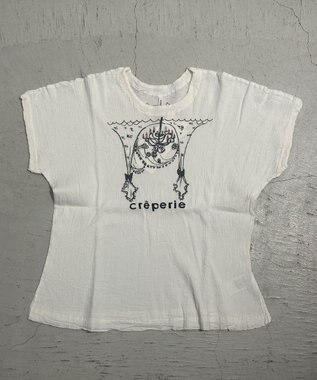 crêprie tsumori chisato creperie HAND PRINT T-SHIRT CHANDELIA クレプリ シャンデリアプリント ドルマンTシャツ WHITE