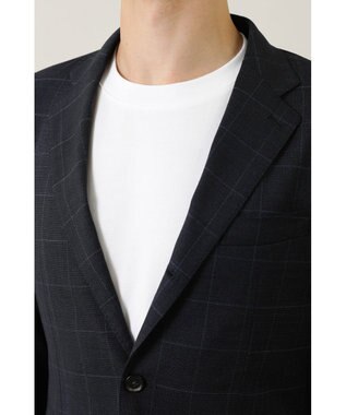 DAKS ウールチェックジャケット ネイビー