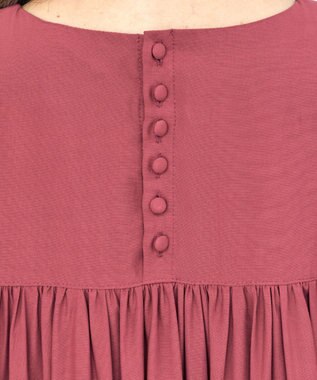 Tiaclasse 【洗える】バックギャザーフレアチュニックブラウス ピンク